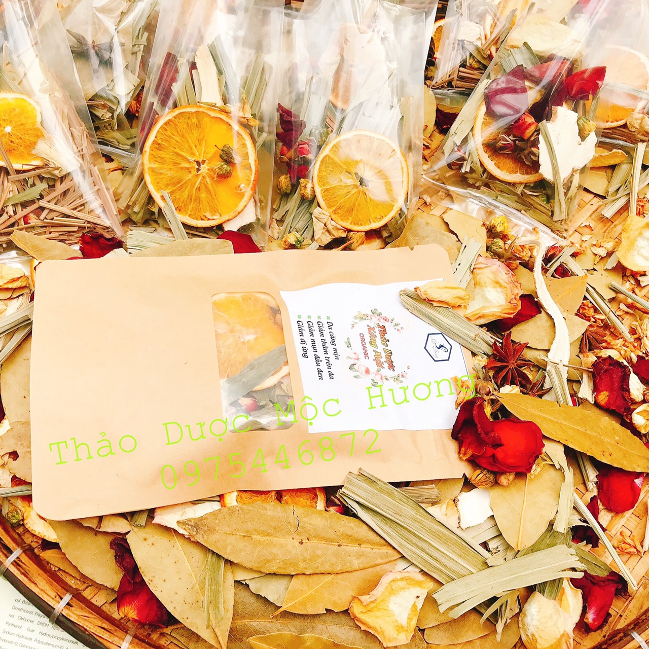 [GÓI LỚN DÙNG NHIỀU LẦN] - XÔNG MẶT THẢO DƯỢC ORGANIC - MỘC HƯƠNG