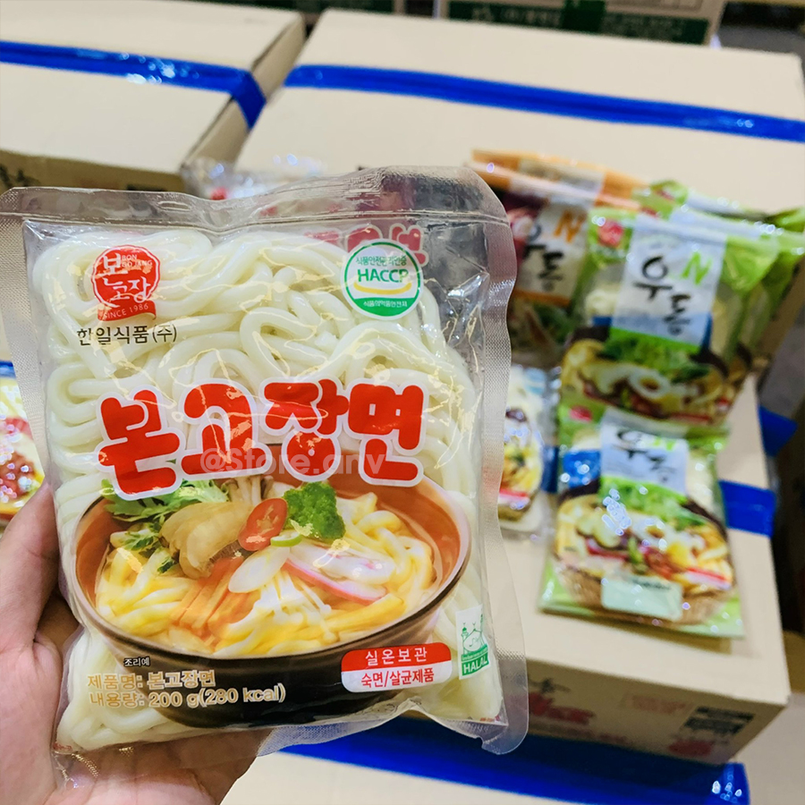 Combo 5 Gói Mì Udon Bongojang Hanil (200g/gói - Mì tươi không vị)