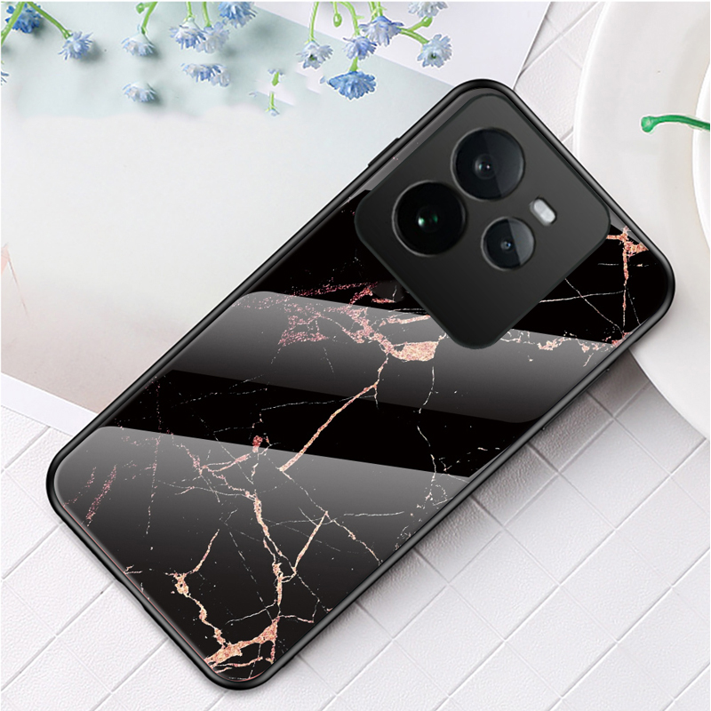 For Realme GT7 Pro Case Fashion Marble Tempered Glass Protector Soft Frame Silicon For Realme GT 7 Pro Back cover Phone Cases.