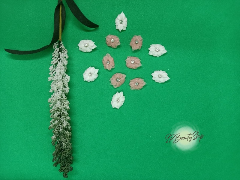 Hoa bột Nail, hoa 3D gắn Móng tay, móng chân, 10 Cánh đá giữa