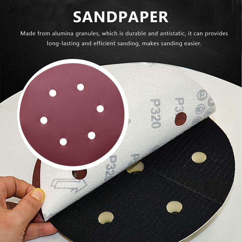 150mm Sanding Disc, 6 Inch Hook and Loop Sanding Pads, 100 Pcs Sandpaper Set Assorted Grits for Random Orbital Sander