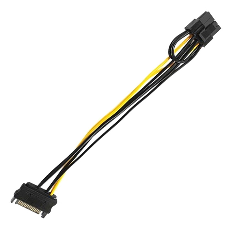 15pin SATA Male to 8pin PCI-E Power Supply Cable 8.16 inch SATA Cable 15-pin to 8 pin cable Wire for Graphic Card. 