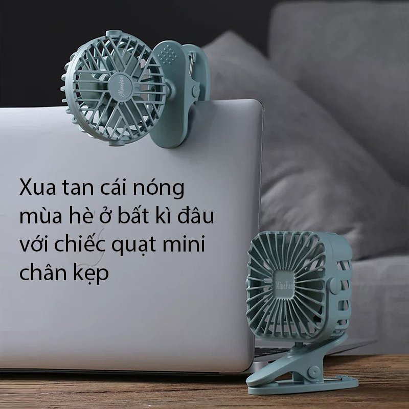 Quạt Sạc Tích Điện Mini Usb Cầm Tay 3 Chế Độ