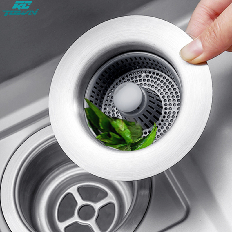 Kitchen Sink Drain Strainer With Portable Handle Stainless Steel Sink Drain Strainer Rust-proof Scratch-resistant Sink Stopper