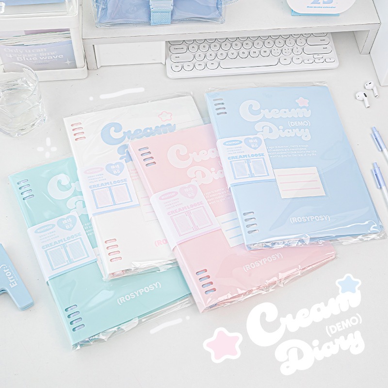 Sổ còng Cream Diary Rosy Posy B5