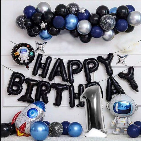 Bộ bong bóng trang trí tiệc thôi nôi cho bé Birthday day set Tnoi49
