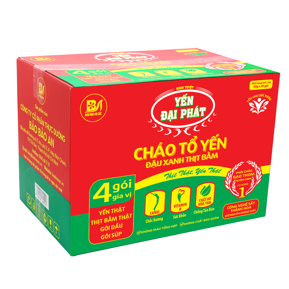 Cháo Tổ Yến Đậu Xanh Thịt Bằm  x 50gr