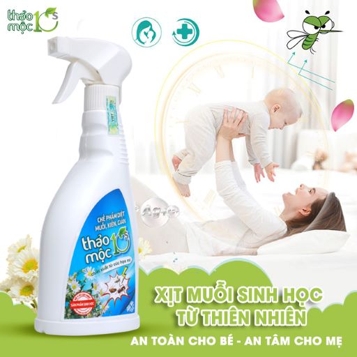 XỊT CÔN TRÙNG (MUỖI, KIẾN, GIÁN) THẢO MỘC 10S 100ML, 500ML