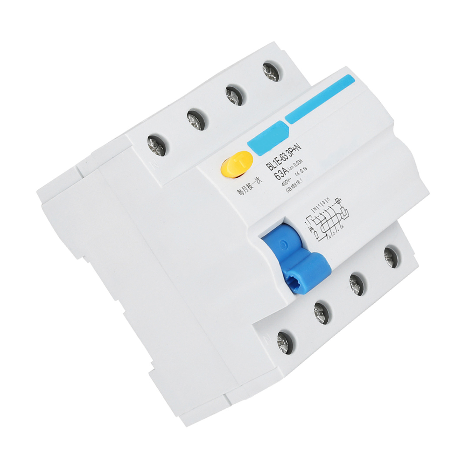 Miniature Circuit Breakers 6kA 3P+N Pole RCCB Residual Current Circuit Breaker