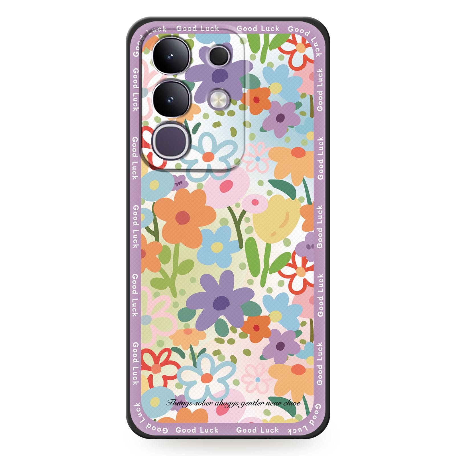 Anti-knock Waterproof Phone Case For VIVO Y29 4G/T4X 5G/Y300T Back Cover flower Phone Pouch Anti-dust Cute TPU Full wrap. 
