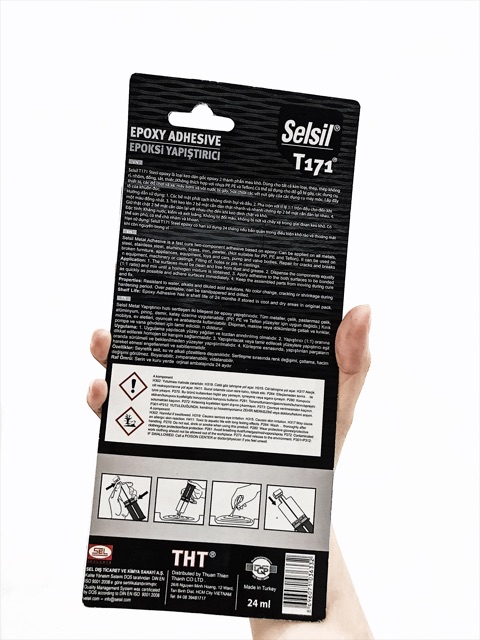 [Keo AB xám siêu dính]  Selsil T171 Epoxy Syringe 5 Min Multipurpose