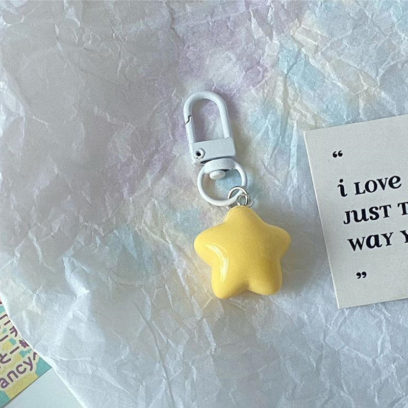 Moito 1Pc Cute Star Keychains Headphone Cover Keyring Cartoon Charm Bag Pendants Car Key Chains Girls Gift Keychain Charms