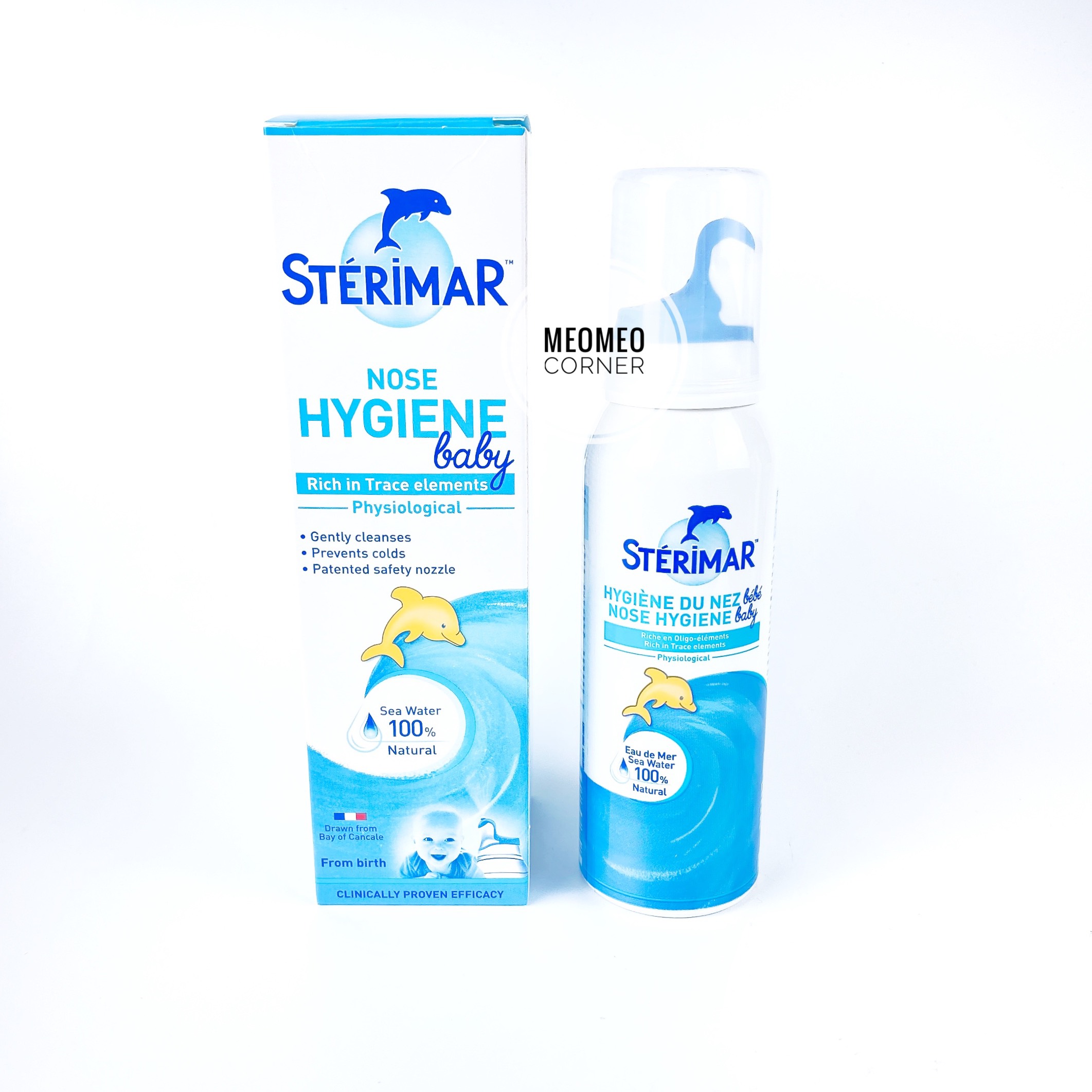 [Nội địa Pháp-100ml] Xịt muối biển cá heo Sterimar Pháp xanh và cam