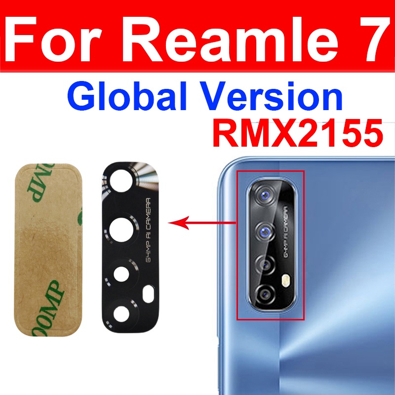 Back rear camera glass lens for oppo realme 7 7pro 7i 7 5g rear camera lens with sticker replacement parts
