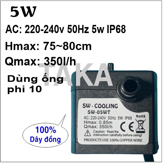 Bơm chìm mini 5w 8w 13w 16w 18w 25w - 220v quạt điều hoà hơi nước - bể cá thủy cảnh - tiểu cảnh