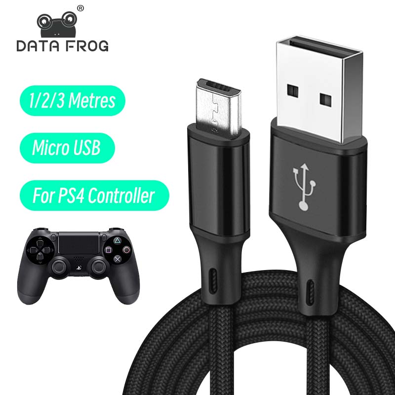 【Free shipping】 DATA FROG 1M 2M 3M Charging Data Cable For PS4 Controller USB Charger Cable For PS4 Gampad Joystick Game Accessories