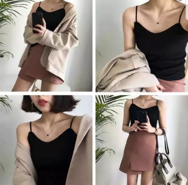 Áo Thun Hai Dây Nữ Tăm Sợi Bún