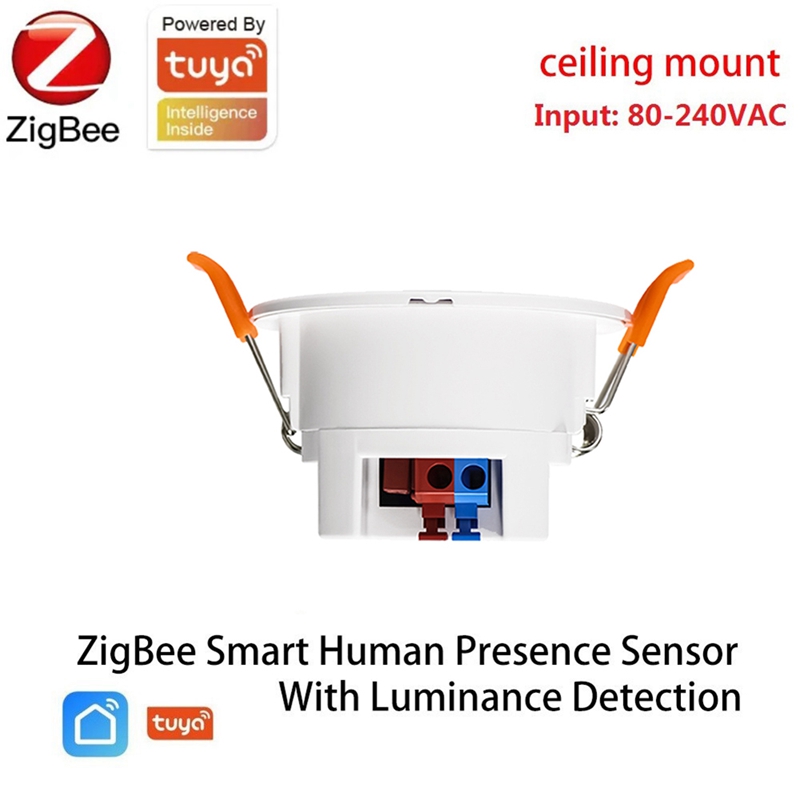 Tuya ZigBee mmWave Human Presence Sensor with Luminance MicroWave Radar Detection PIR Motion Sensor