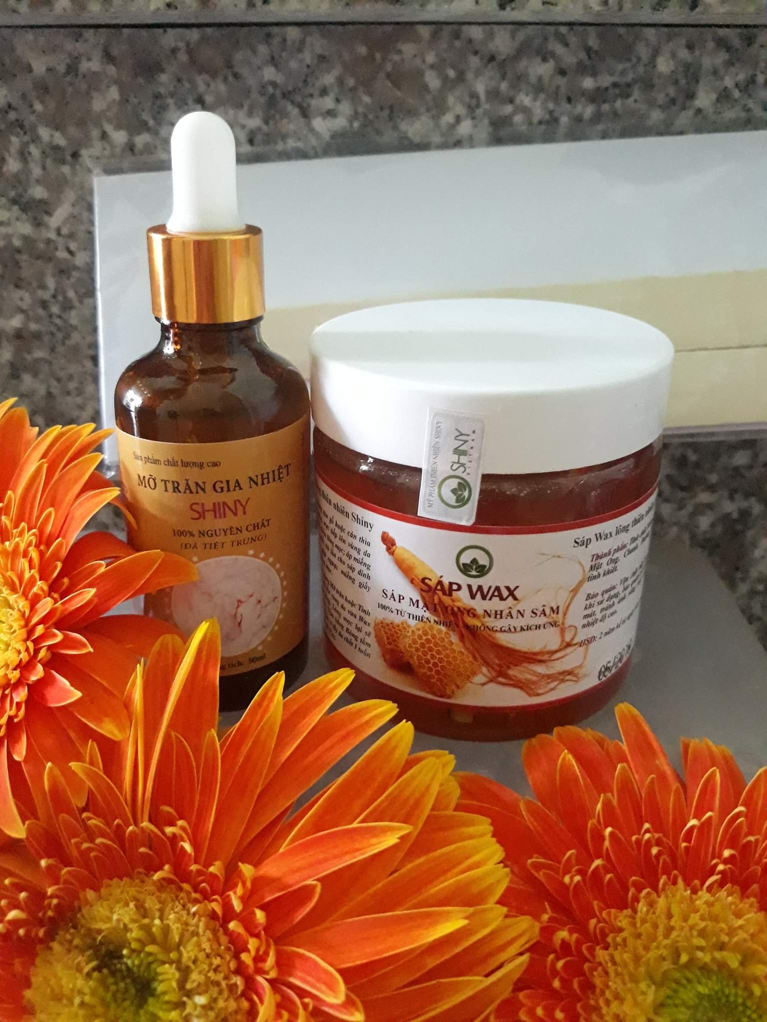 Combo Wax Lông+Mỡ Trăn Shiny Handmade (Tặng Kèm Giấy Wax Và Que Gạt)