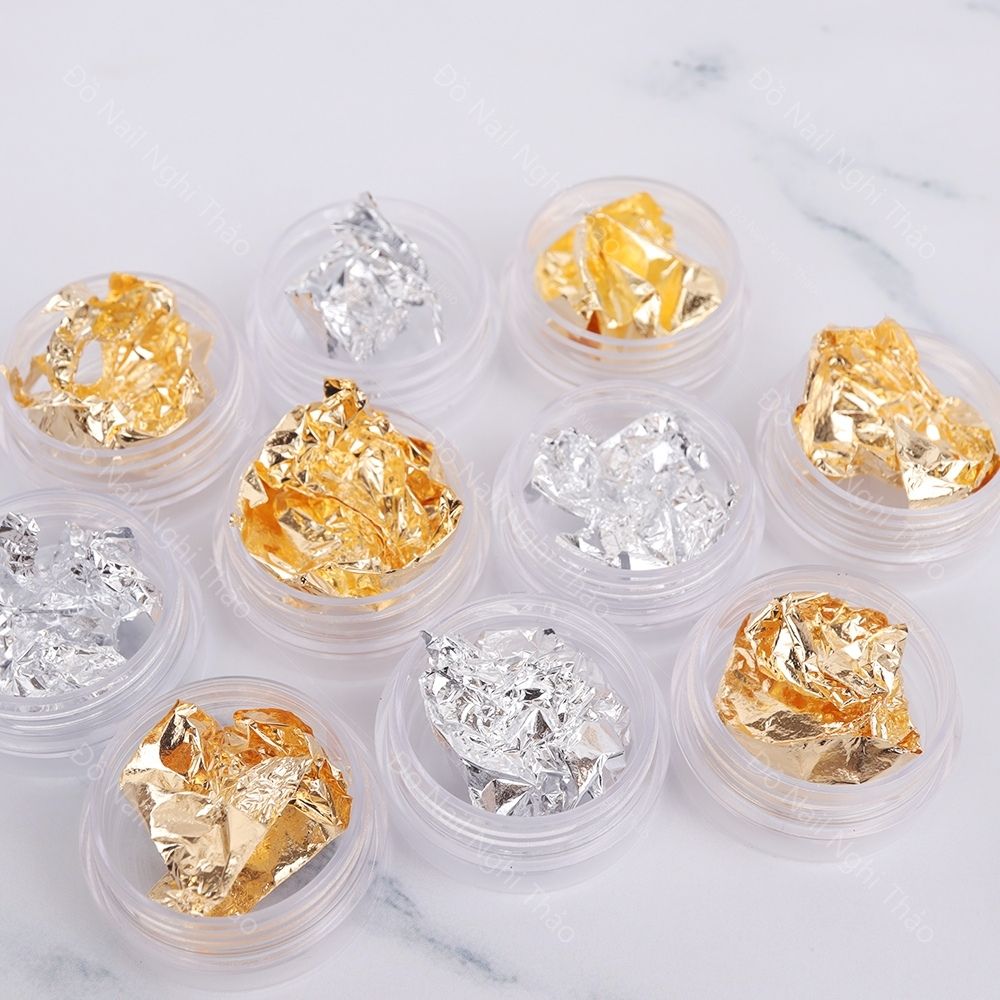 Giấy nhún nail vàng bạc