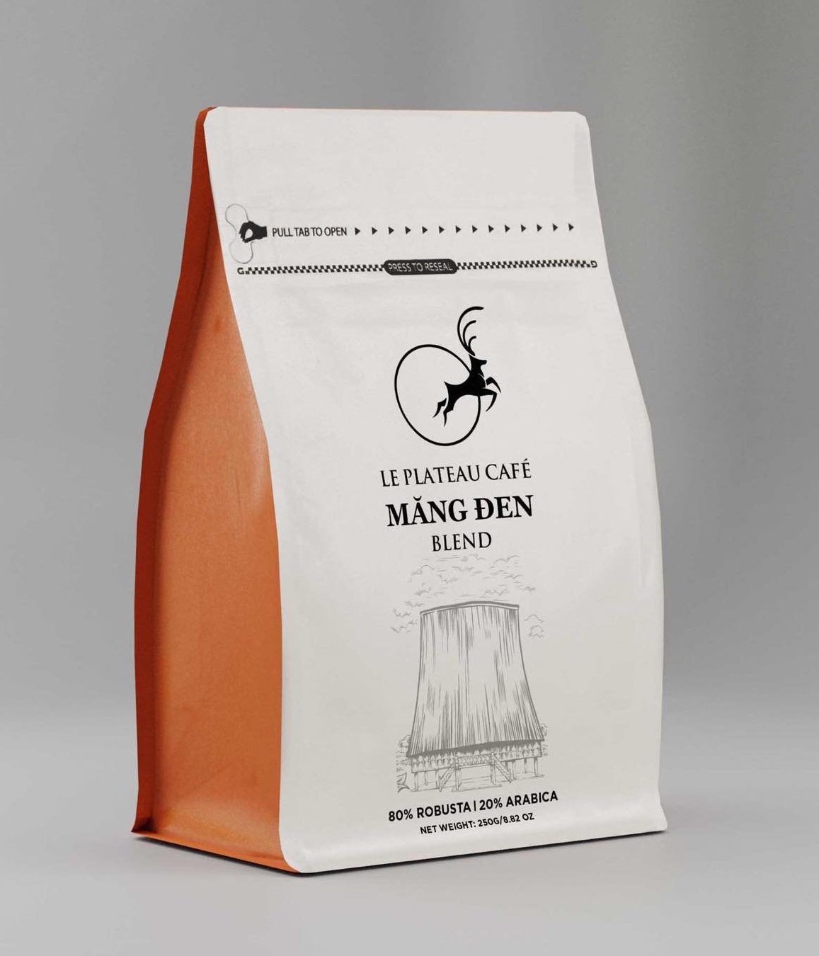Cà phê Măng Đen Le Plateau Blend (phối trộn của 80% Robusta và 20% Arabica hữu cơ)