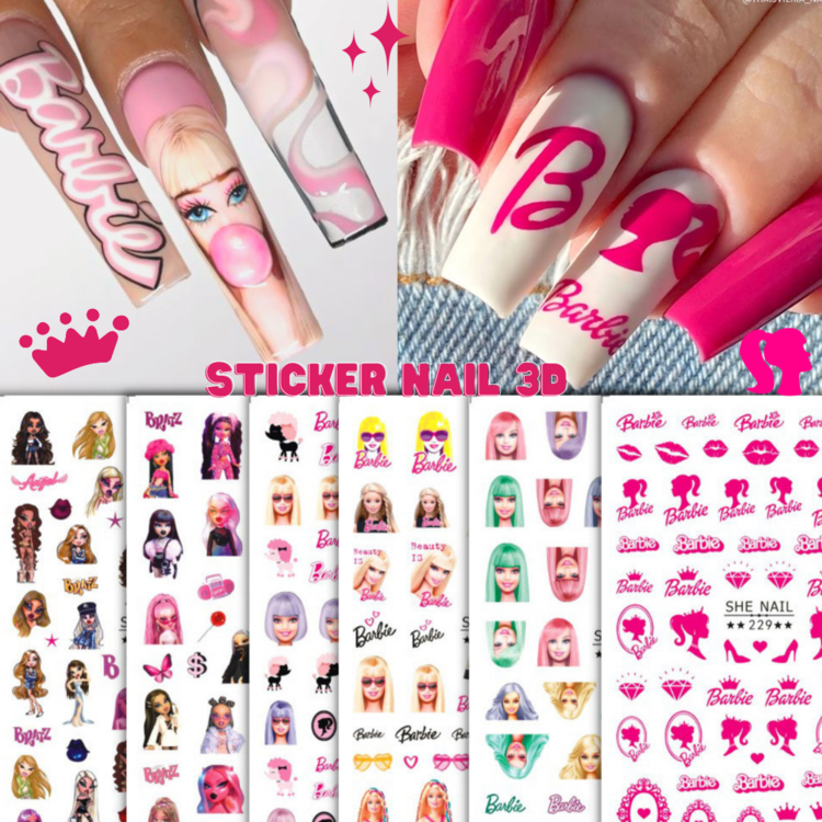 Sticker Nail 3D | Barbie Mới 2023 | Trang Trí Móng Tay