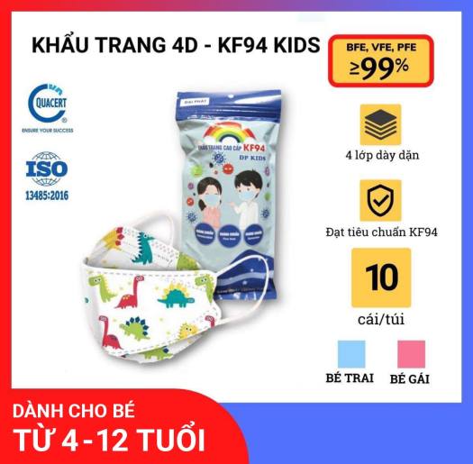 khẩu trang KF94 dành cho trẻ em
