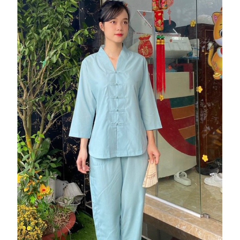 Đồ Lam Đi Chùa # Bà Lai Nút Cây Không Thêu