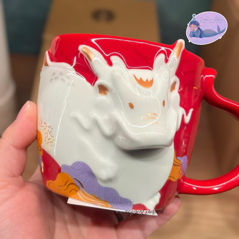 [𝑪𝒐́ 𝑺𝒂̆̃𝒏] STARBUCKS CỐC SỨ ZODIAC DRAGON CERAMIC MUG 355ML / 59ML