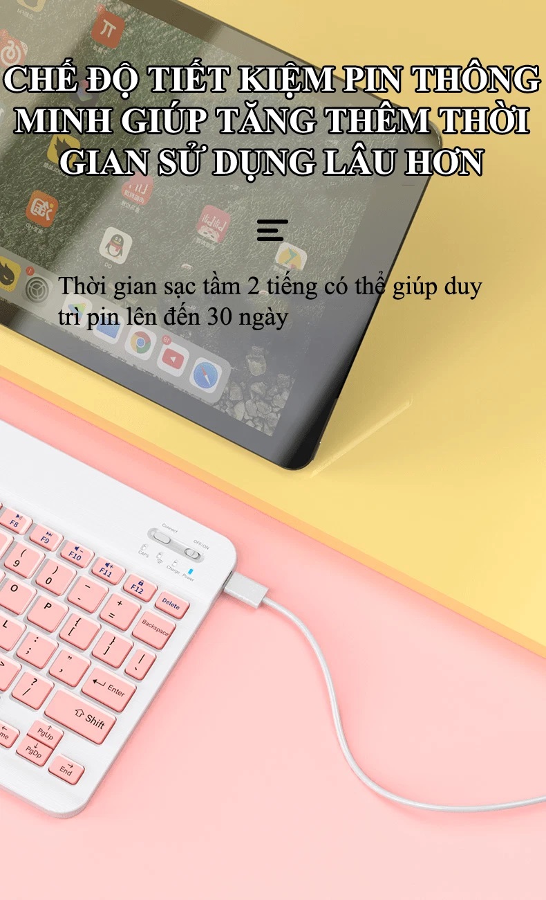 Bàn phím Bluetooth không dây TẶNG chuột không dây