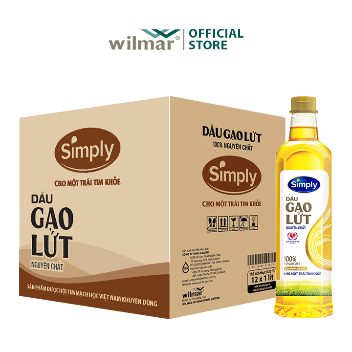 [Combo 3 Chai] Dầu gạo lứt Simply 1L