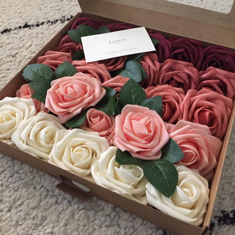 10/20/30pcs 8cm Artificial Pe Foam Rose Flowers Bridal Bouquets For ...
