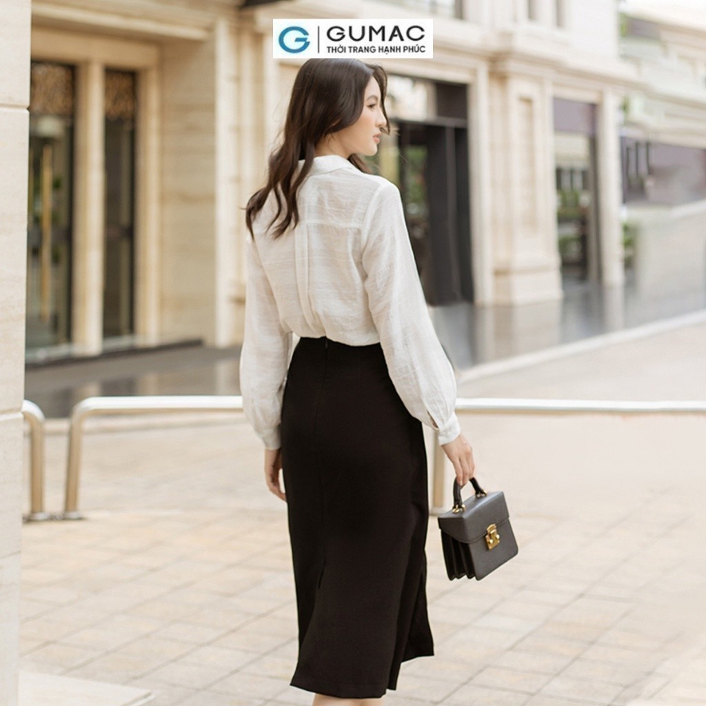 Áo sơ mi tơ sọc thời trang GUMAC AD06018