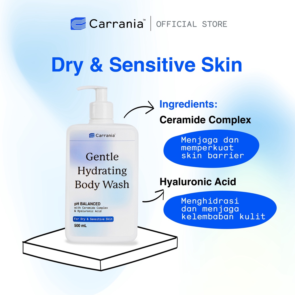 Carrania Gentle Hydrating Body Wash 500ml For Dry & Sensitive Skin