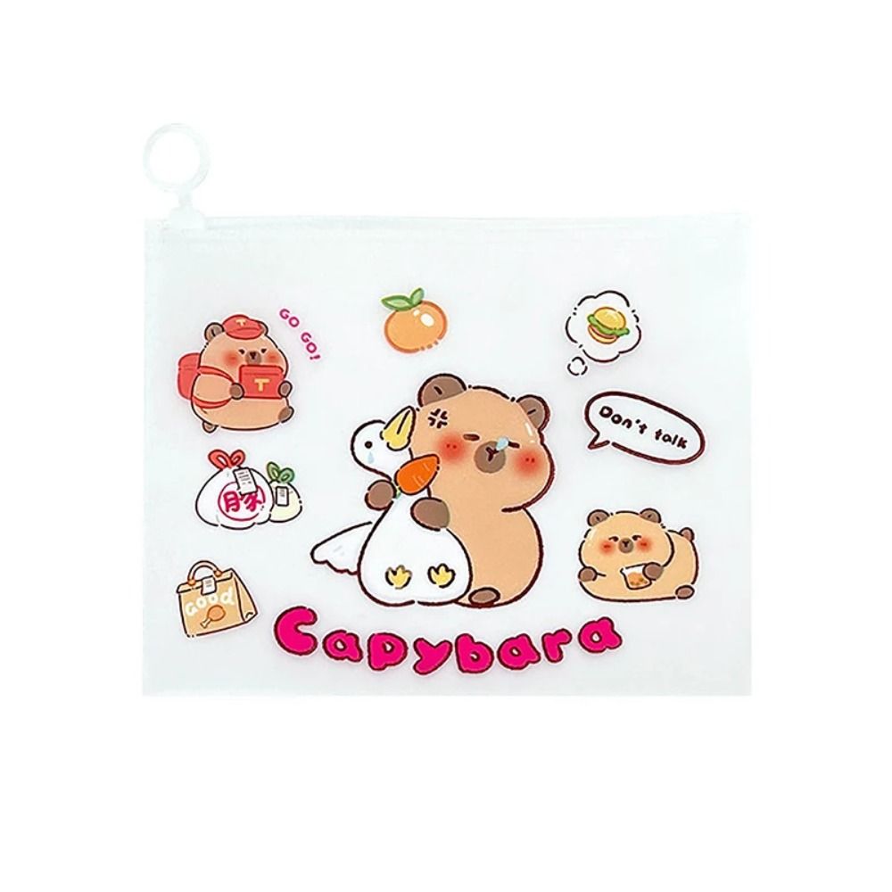 Cartoon Large-capacity Capybara Transparent File Bag Waterproof ...