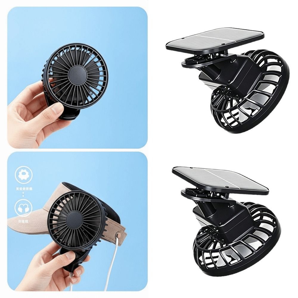 Electric%20Fan%20Portable%20Handheld%20Fan%20Lightweight%20300/300/800%20mAh%20Battery%20Solar%20Powered%20Fan%20Cooling%20Mini%20Size%20Hat%20Fan%20For%20Sun%20Caps%20-%20Image%204