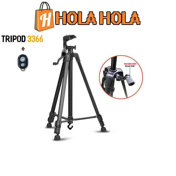 Chân giá đỡ Tripod 3366 cao 140cm kèm kẹp điện thoại