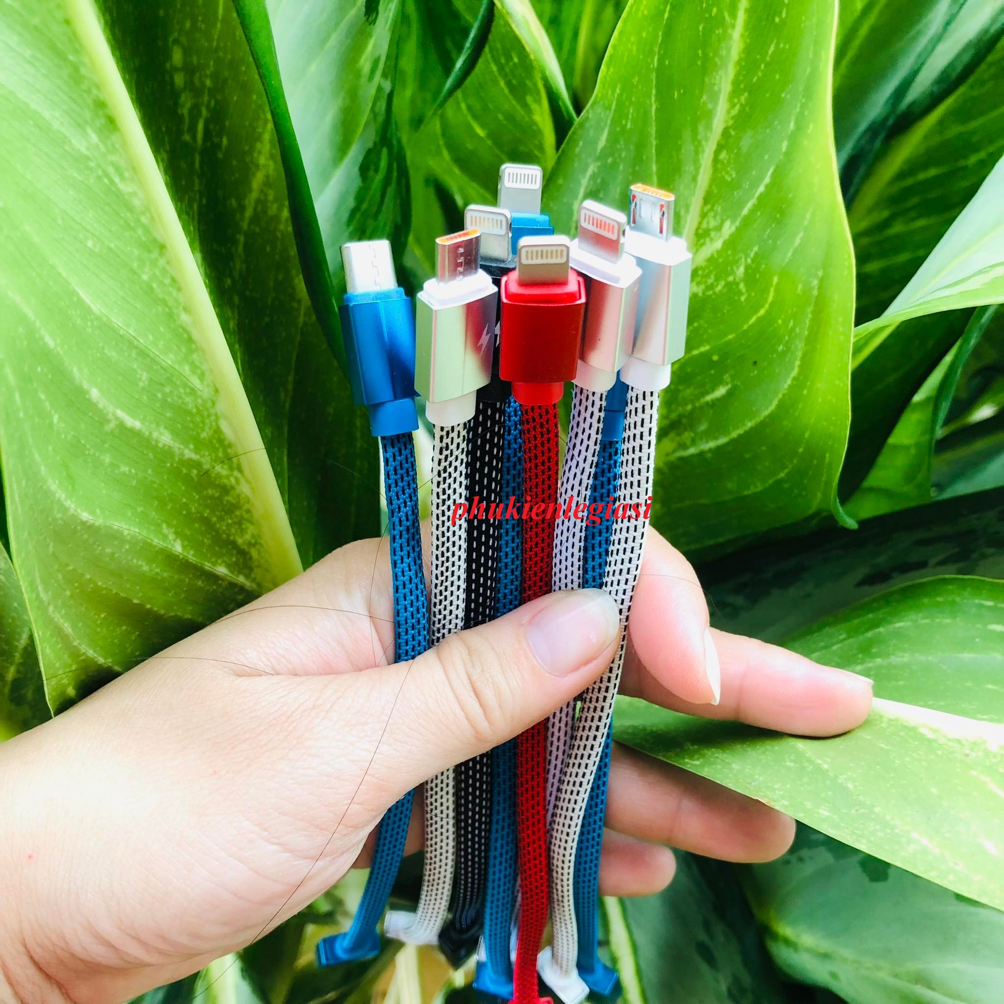 Cáp sạc ngắn 30cm dây Nylon; Dây dù micro usb typec iphone