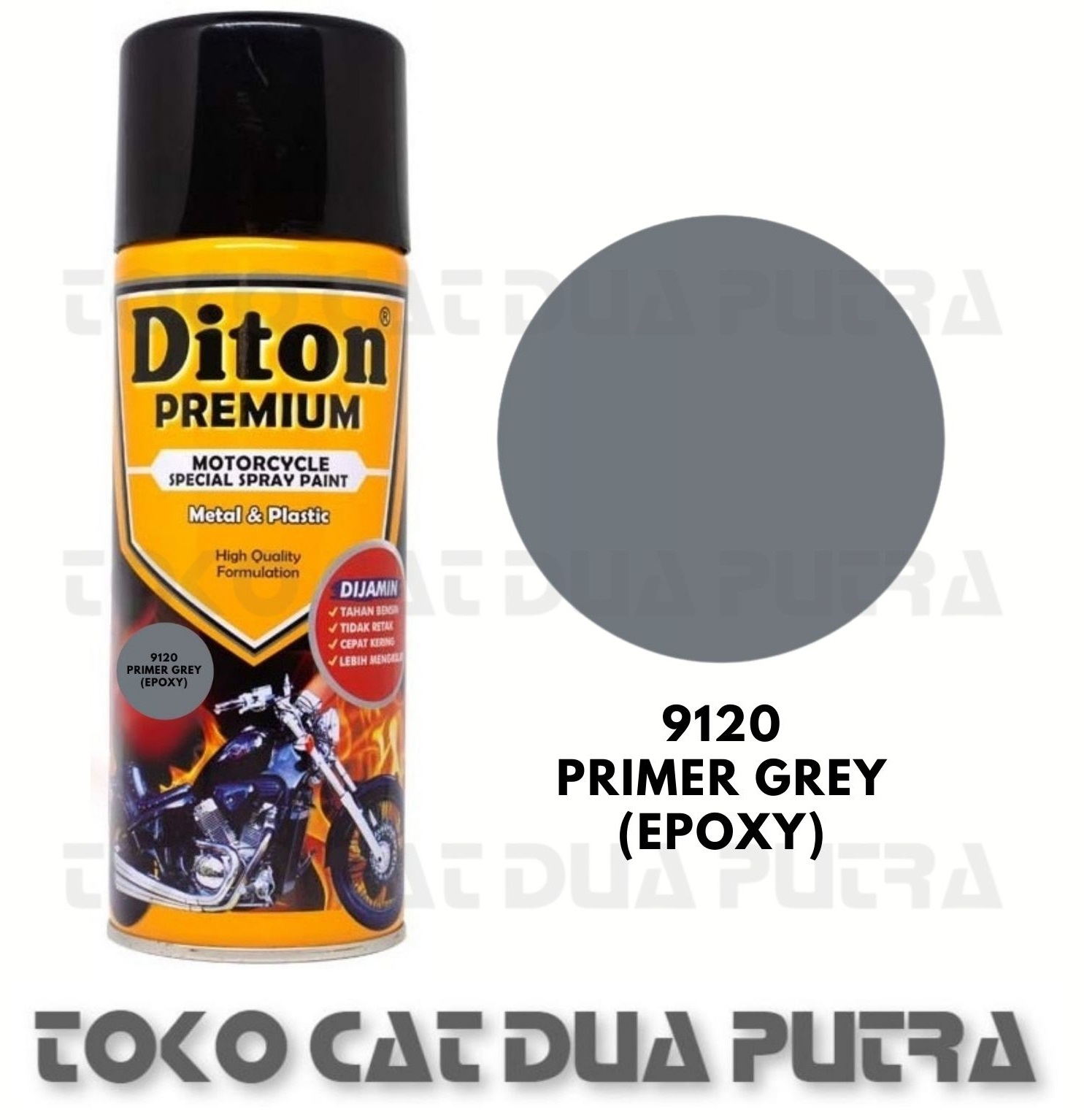 Diton Premium 9120 Primer Grey (Epoxy) / Pylox / Pilox / Pilok / Aerosol / Cat Semprot / Cat