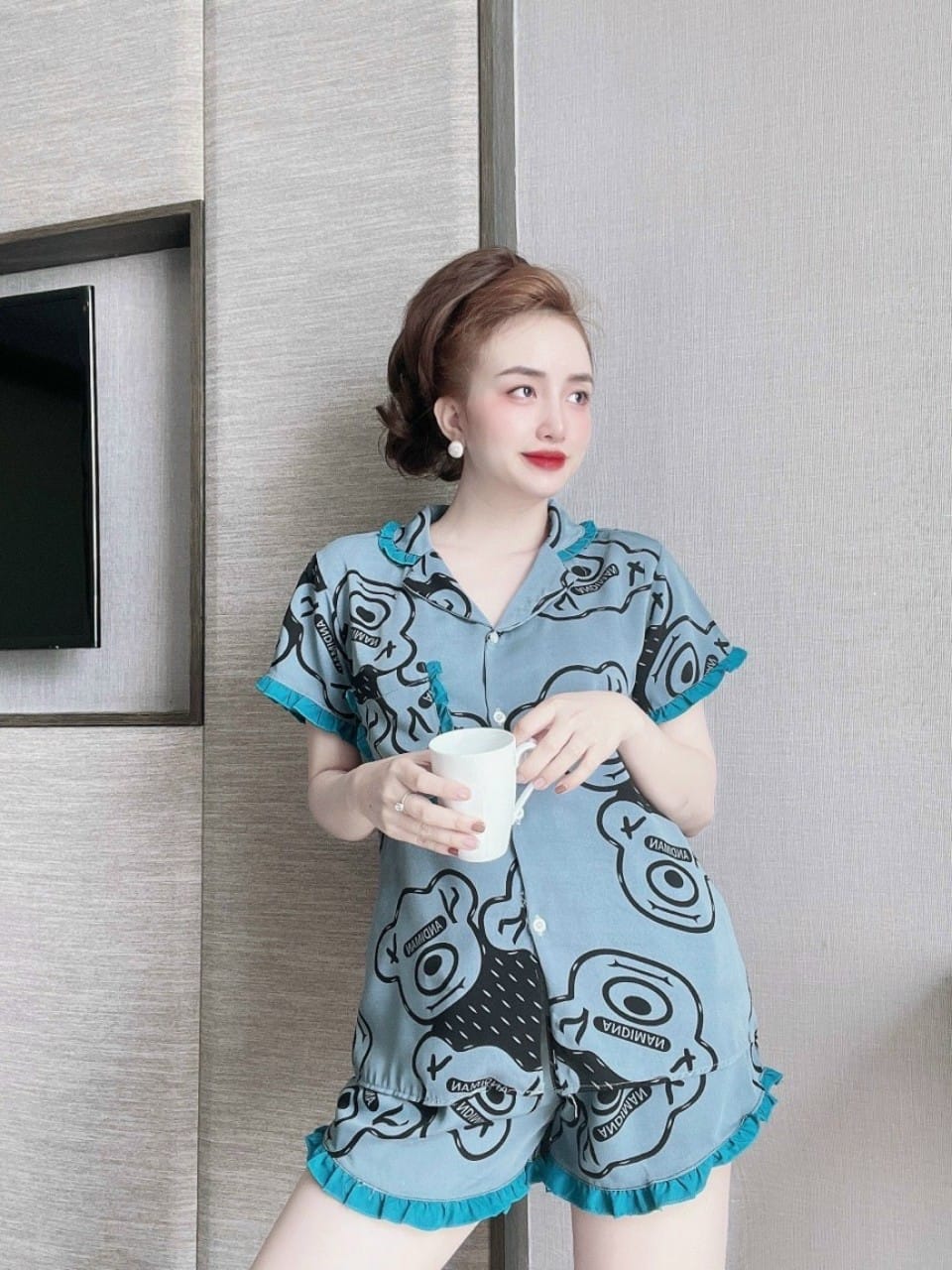 [HCM]Set Bộ Lụa Mango Đùi , Xinh Yêu Hàng Cao Cấp ( dưới 58kg) - Mẫu mặc sp thật