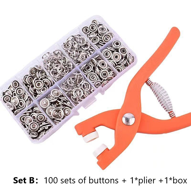 【Exclusive Online Deals】 Sets Snap Fasteners Kit Tool Metal Snap Buttons Rings with Fastener Pliers Press