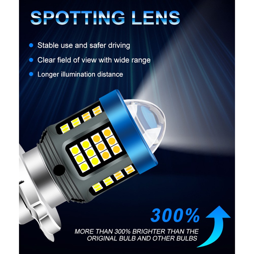 【URTrust】 LED Light Motorcycle Headlight Two-color Super Bright For Motorcycle H4 H6