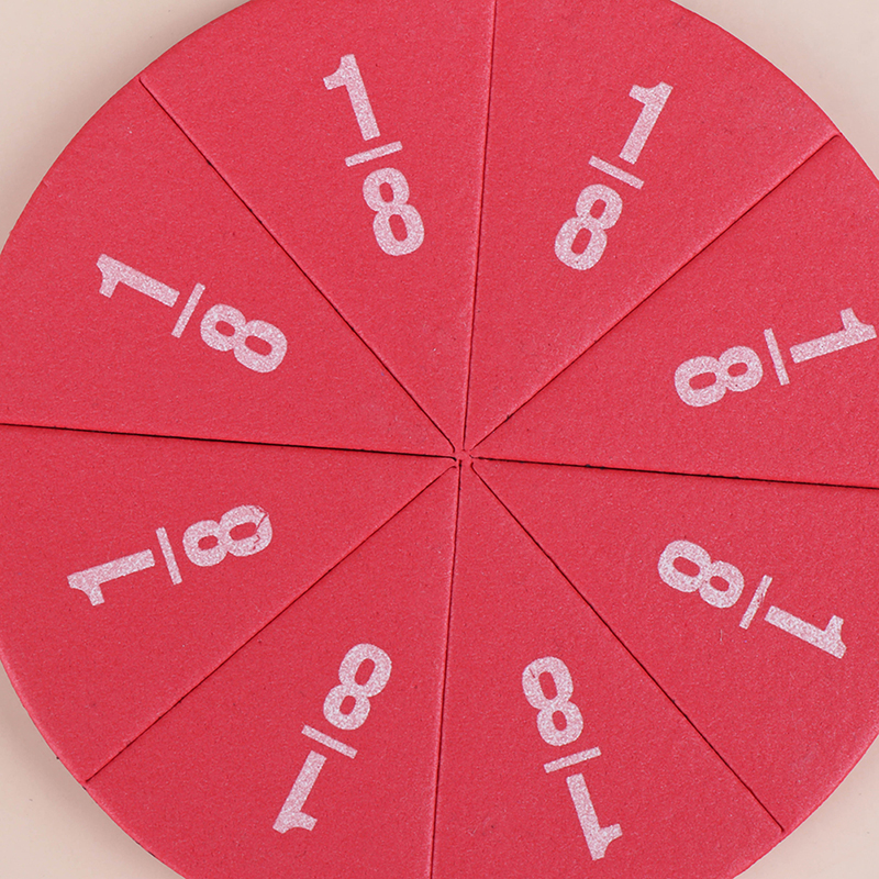 TIFUNI Rainbow Sponge Round Fraction Tiles Early Education Learning Counting Math Toy