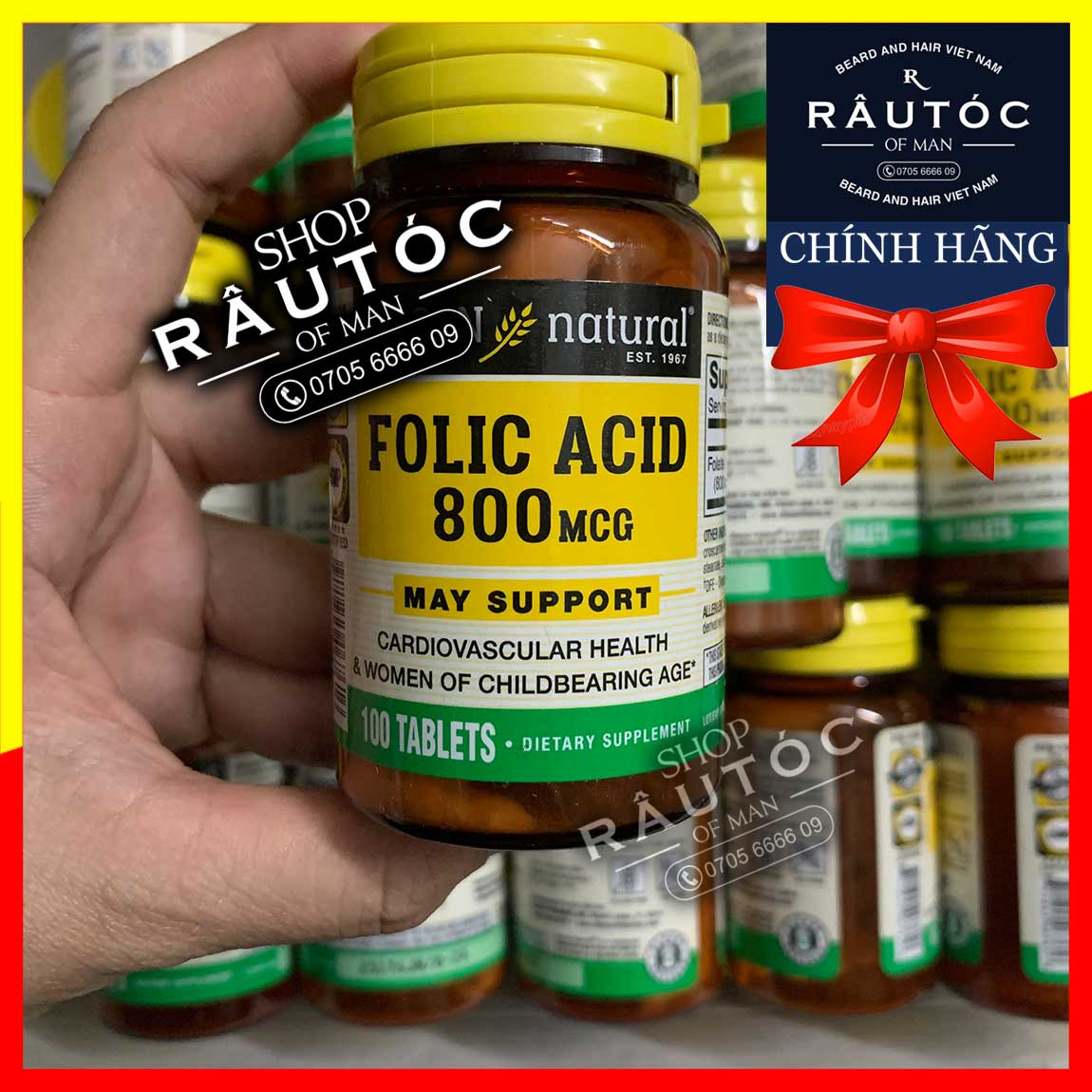 Folic Acid 800 mcg - Hỗ Trợ Mọc Râu
