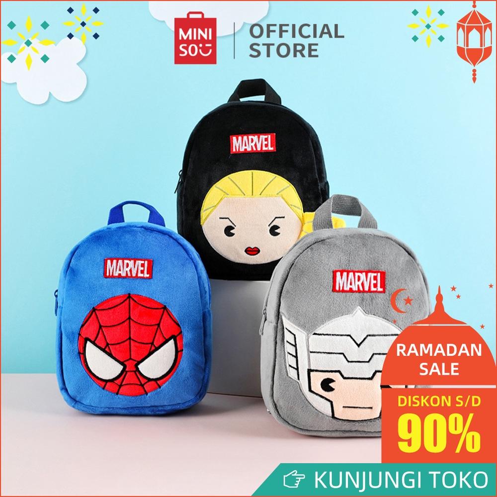 MINISO Tas Ransel Sekolah Anak Marvel Lucu Tas Ransel Kain Lembut