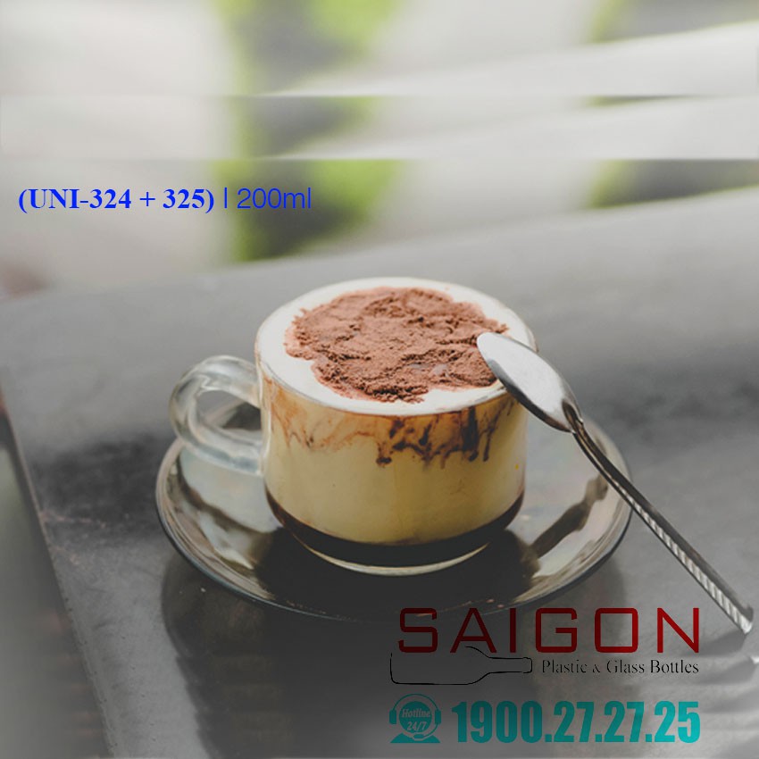 Bộ 06 tách cafe nóng 200ml | uni-324