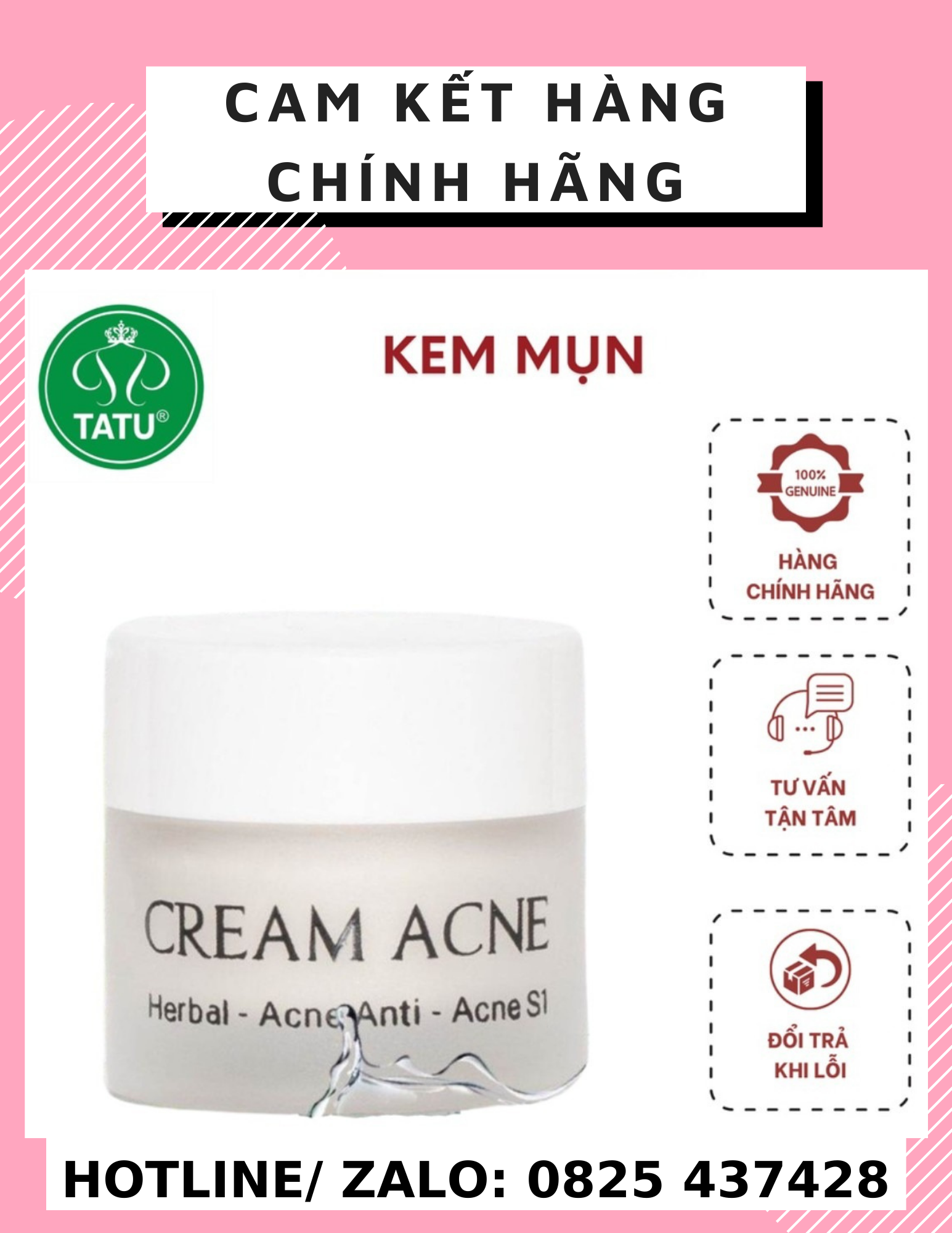 Kem mụn trắng da Tatu S1 10g