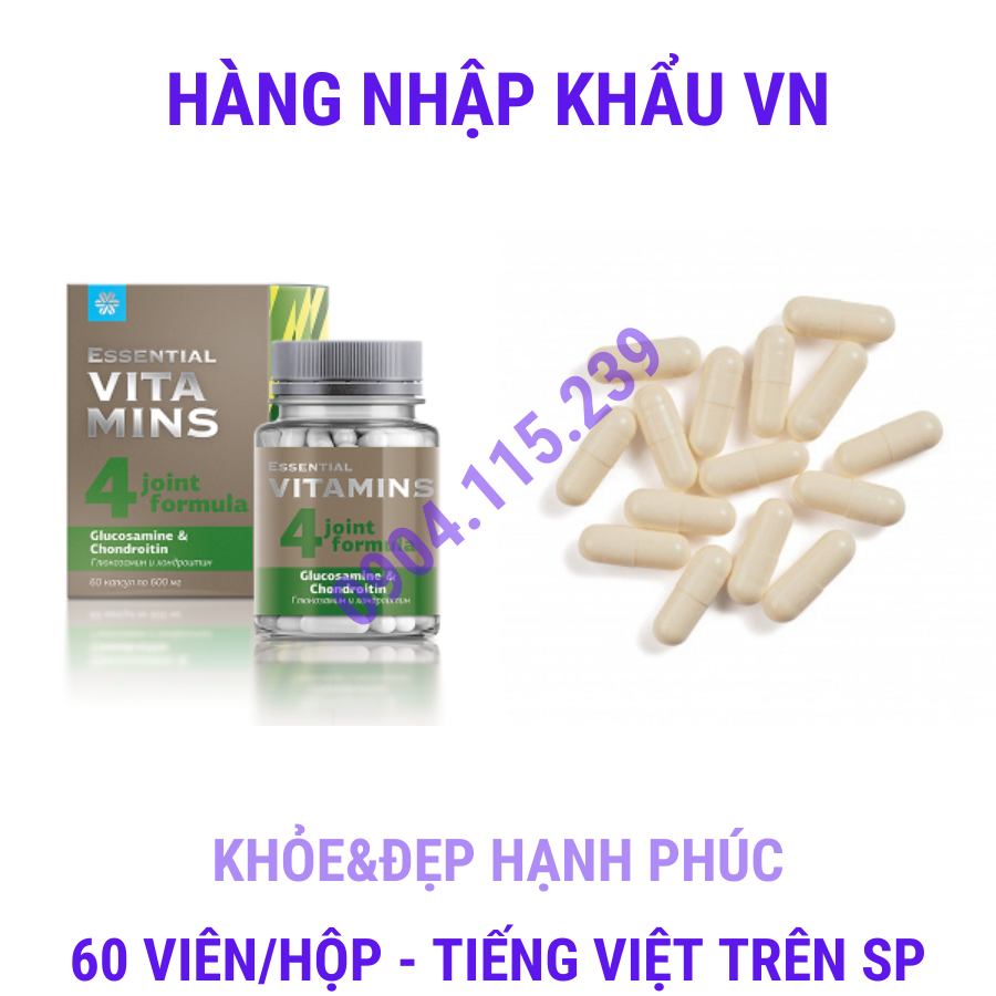 Thực phẩm bảo vệ sức khỏe Essential Vitamins Glucosamine & Chondroitin – 60 viên/lọ