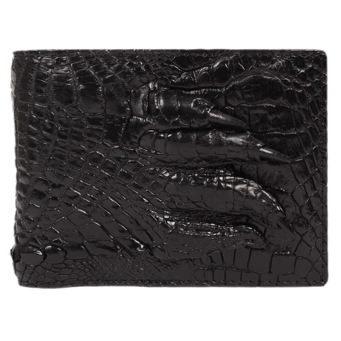 Men's black crocodile leather wallet