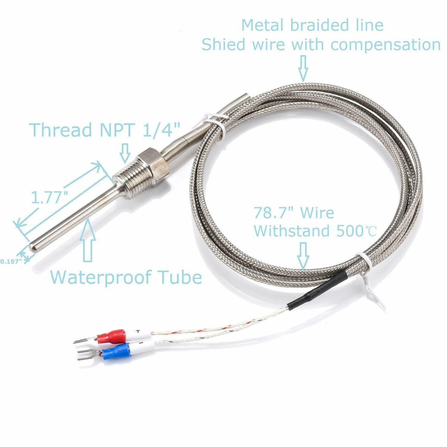 Comforhome Reliable Waterproof K Thermocouple Temperature Probe for PID (75 characters)